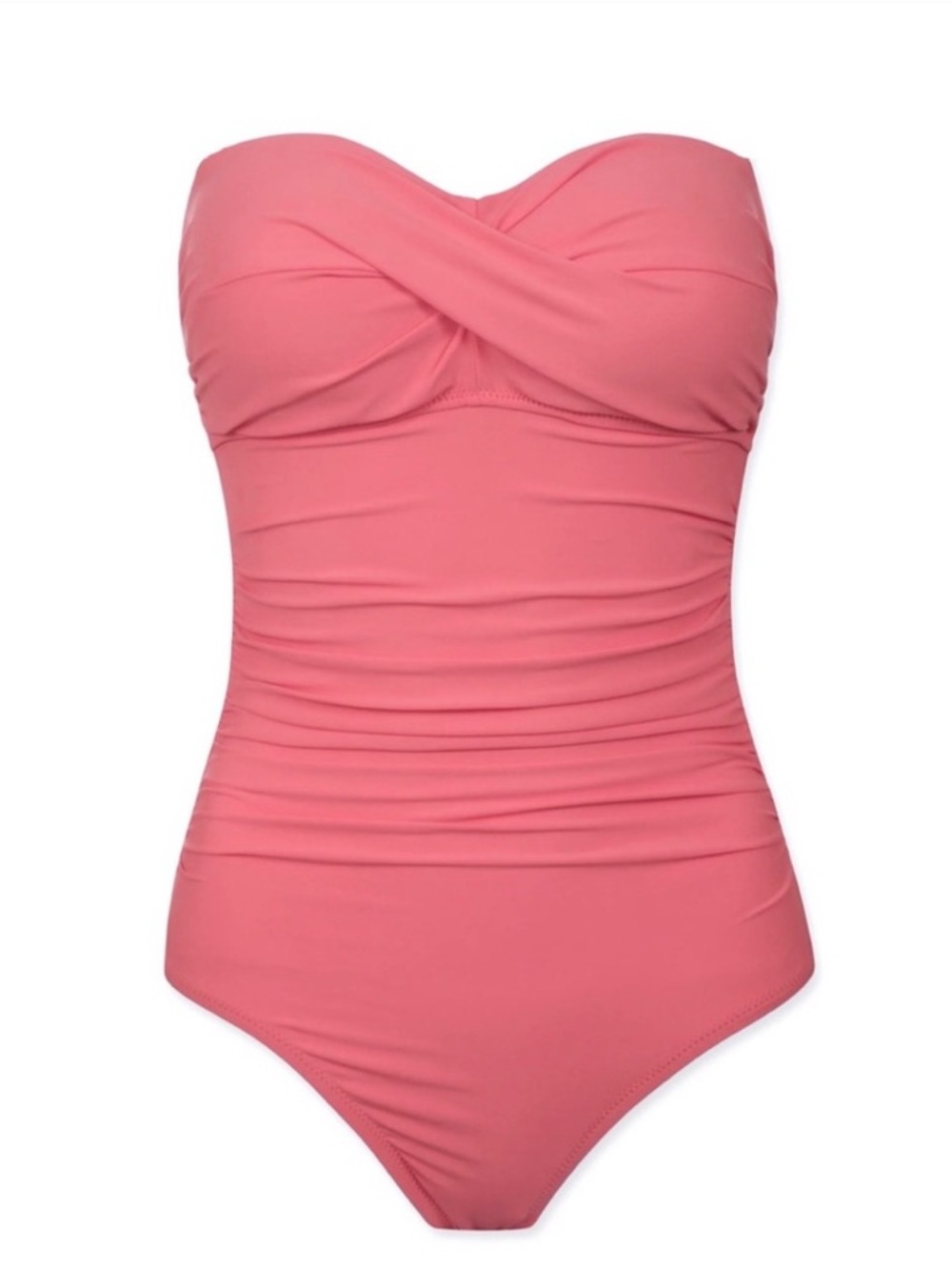 NWT Lands' End Coral Twist Slimming One-Piece Swimsuit
